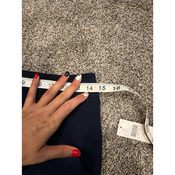 NWT New $128 Anthropologie Magda Tapered Trouser Work Career Navy Blue Pants 0 - Picture 6 of 7